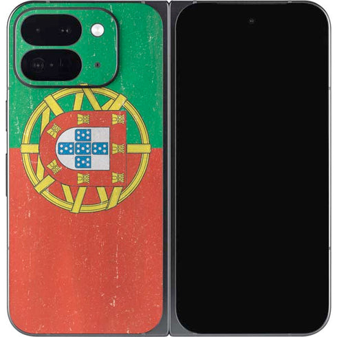 Portugal Flag Distressed Google Pixel 9 Pro Fold Skin